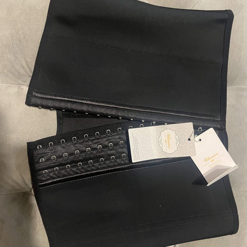 Black Waist Trainer with Hook Closure